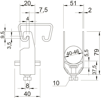 OBO 2056U M 46 FT Bügelschelle 