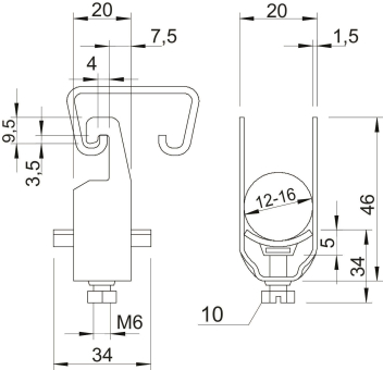 OBO 2056U 16 ALU Bügelschelle 12-16mm 