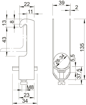 OBO 2056W 2 34 FT Bügelschelle 2-fach 