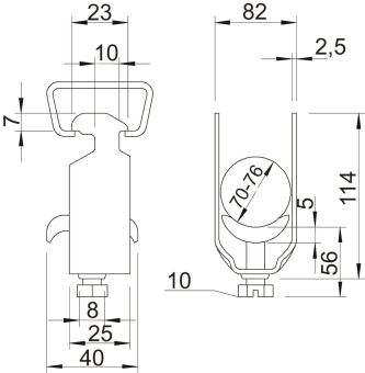 OBO 2056 M 76 A2 Bügelschelle 