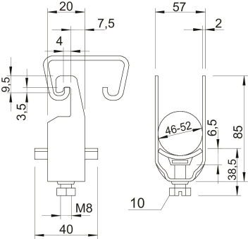 OBO 2056U 52 FT Bügelschelle 46-52mm St 