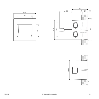EVN LED Wandleuchte -quad. -  P654030102 