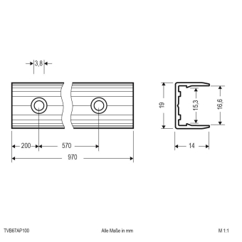 EVN Alu Profil für LED        TVB67AP100 