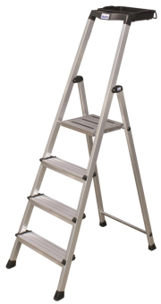 KRAU SECURY Alu-Leiter 4 Stufen   126528 