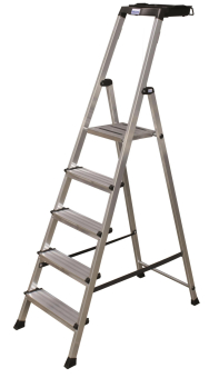 KRAU SECURY Alu-Leiter 5 Stufen   126535 