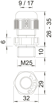 OBO V-TEC VM25UV LGR Kabelverschraubung 