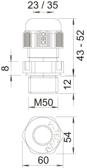 OBO V-TEC VM50 SW Kabelverschraubung 
