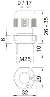 OBO V-TEC VM25 SW Kabelverschraubung 
