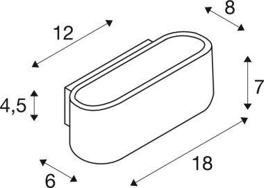 SLV OSSA R7s Wandleuchte oval     151450 