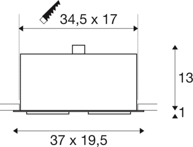 SLV KADUX 2 ES111 Downlight eckig 115551 