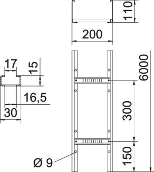 OBO LG 112 VS 6 FT Kabelleiter gelocht m 