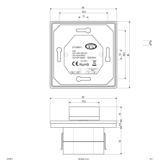 EVN FunkDimmerWandpanel 1Kanal    EFDWP1 