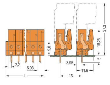 WAGO 232-164 THT-Federleiste, 