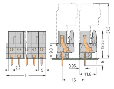 WAGO 232-136 THT-Federleiste, 