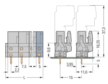 WAGO 232-732 THT-Federleiste, 