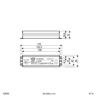 EVN LED-Netzgerät Alu 1-36W 24V   K24036 