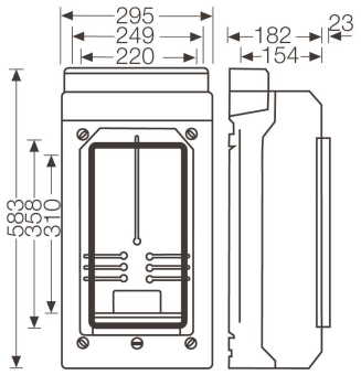 HENS Zählergehäuse 295x583x205    KV9338 