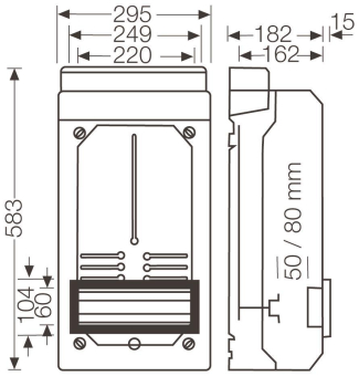 HENS Zählergehäuse 295x583x197    KV9337 