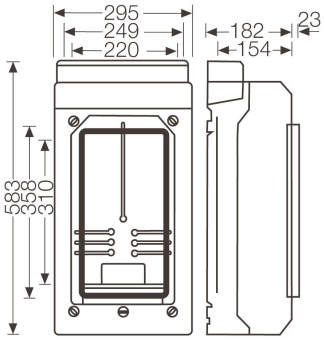 HENS Zählergehäuse 295x583x205    KV9338 