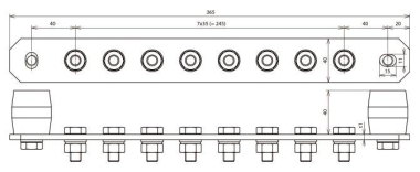 DEHN PA-Schiene 8-polig           472227 