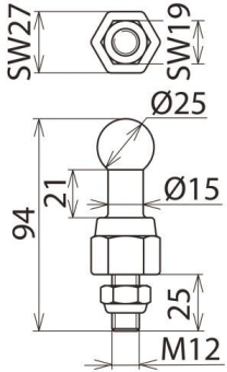 DEHN Kugelfestpunkt gerade m.     755225 