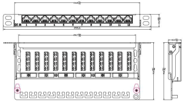 EFB Mini-Patchpanel STP 12xRJ45 37738.12 