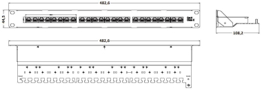 EFB Cat6 24P Patchpanel LSA 1HE 37667.1M 