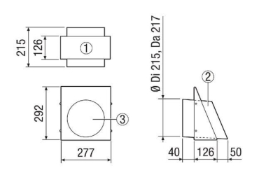 Maico Wandstutzen Fortluft     KW-FL 20E 