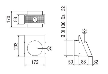 Maico Wandstutzen Fortluft     KW-FL 12E 