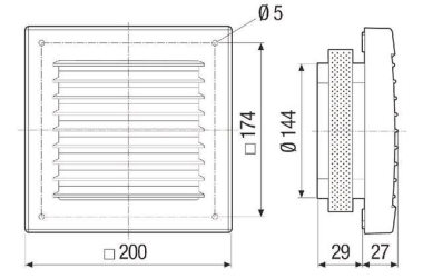 Maico Außengitter z.Be-         SG 150/1 