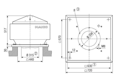 Maico Radial-Dachventilator m. MDR 31 EC 