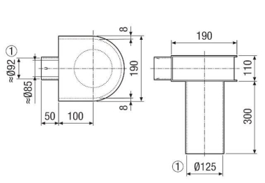 MAICO 90°-Winkel als        MF-WLF125/90 
