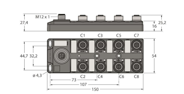 Turck I/O-Hub f.Anbindung  TBIL-M1-16DXP 
