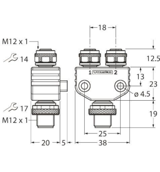 Turck 2f Ver-     VB2-FSM5-2FKM4.4/S2087 