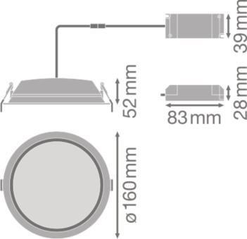 LEDV LED-Downlight 14W 1260lm 4000K 