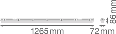 LEDV Feuchtraumleuchte IP65 Grau 