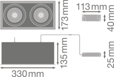 LEDV SP MULTI 2X30W/3000K FL WT/BK 