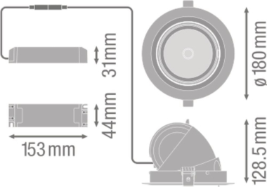 LEDV SP VARIO DN170 35W/4000K 24DEG 
