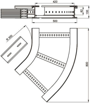 Unex Flachbogen 45  lichtgrau   67536-04 
