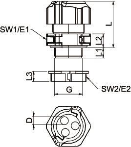 OBO V-TEC TB25 4x5 Kabelverschraubung 