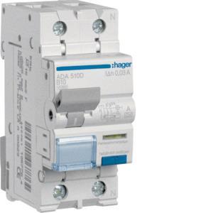 Hager Fi-LS 1P+N 10kA B-10A 30mA ADA510D 