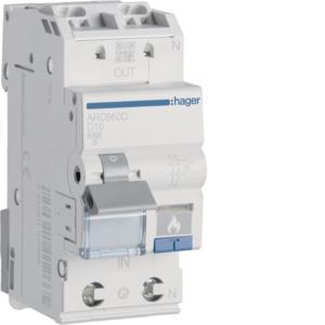 Hager AFDD m.LS 1P+N 6kA C 10A   ARC960D 
