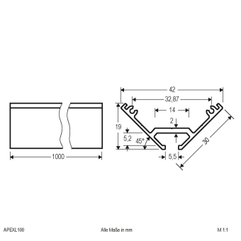EVN Eck-Profil Aluminium-Profil APEXL100 