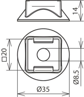DEHN Kunststoffsockel grau H 10mm 276016 