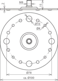 DEHN Platte mit Gewindebolzen M8  297015 
