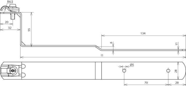 DEHN Dachleitungshalter DLHDQ6.10H55L260 