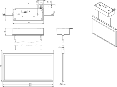 RP RZ-Leuchte Deckenaufbau mit AXDC009ML 