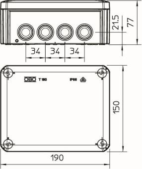 OBO T 160 KL Kabelabzweigkasten lgr 