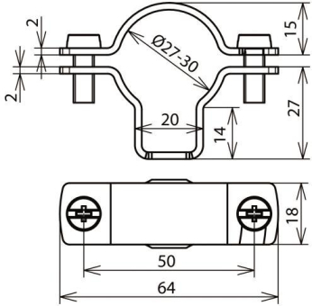DEHN Leitungshalter LH ZS 27 B5.5X10 V2A 