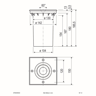 EVN Bodeneinbau-quad.-         67843553D 